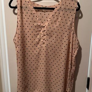 Polka Dot Sleeveless Top - Cream and Black